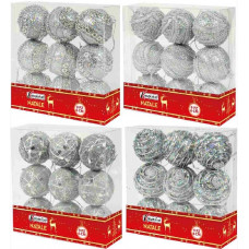 BOX 9 SFERE LUX SILVER DECOR.CM.6 ASS. (8pz)